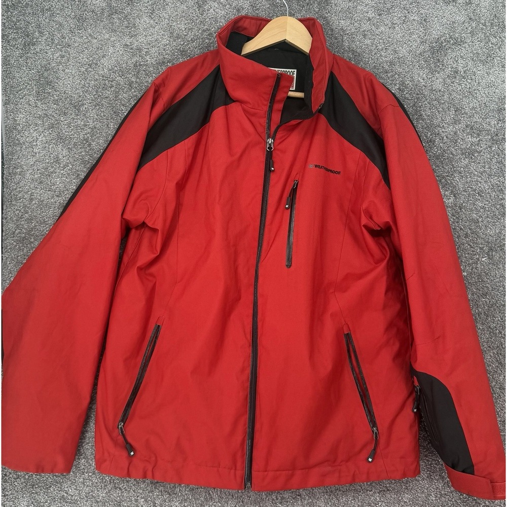 Weatherproof 32 Degrees Mens XL Red Black Insulated Ski Jacket Full Zip Outdoor